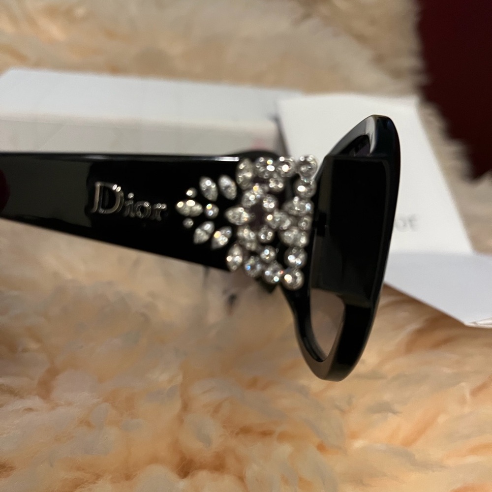 Dior Black Sunglasses with Crystal Accents - Picture 8 of 12
